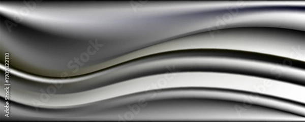 Obraz abstract metallic waves on black background