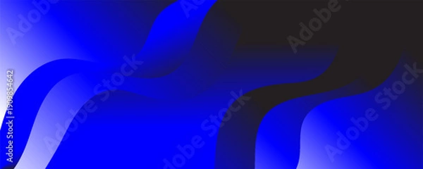 Obraz Abstract Blue fluid gradient Geometric banner design background.