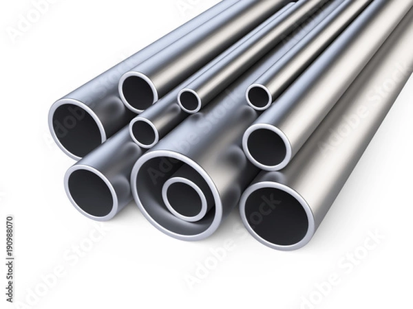 Obraz Steel pipes profile stack.