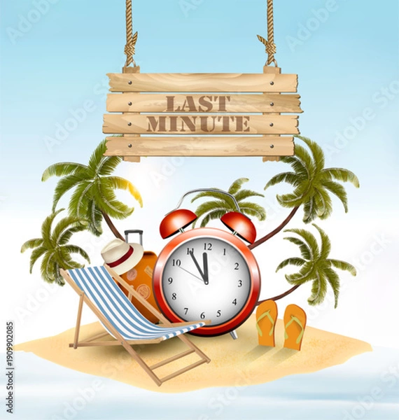 Obraz Summer holidays background. Vacation memories. Vector.