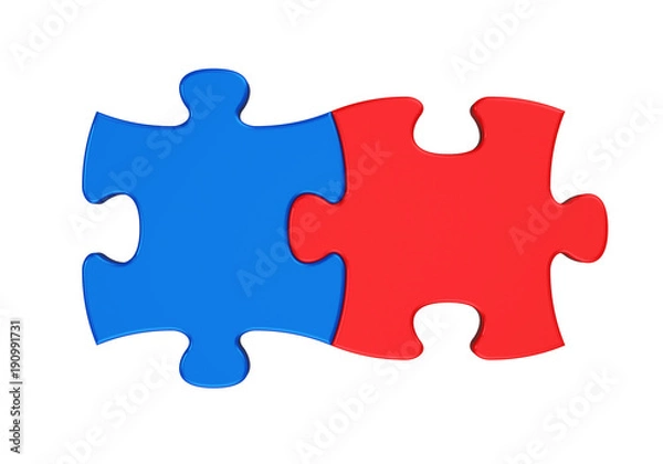 Obraz Two Puzzle Pieces Isolated