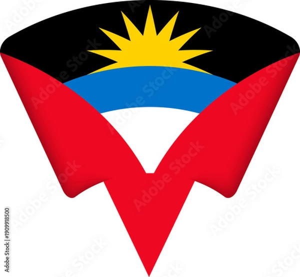 Obraz Antigua and Barbuda Flag Map Pin