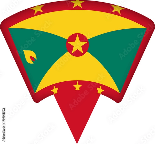 Obraz Grenada Flag Map Pin