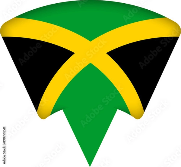 Obraz Jamaica Flag Map Pin
