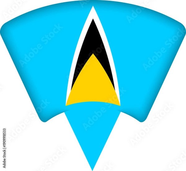 Obraz Saint Lucia Flag Map Pin