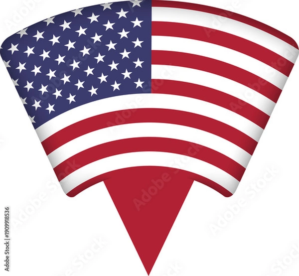 Obraz USA Flag Map Pin