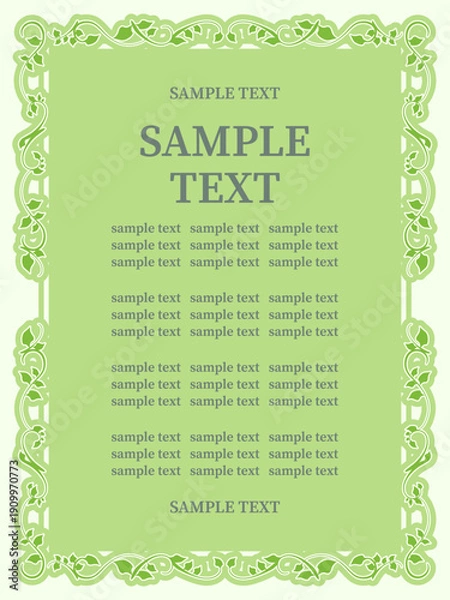 Obraz 植物風のアンティークフレーム、装飾用テンプレート