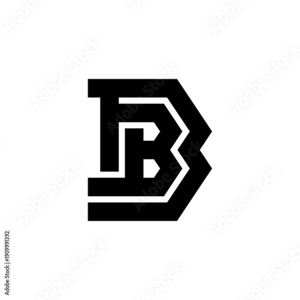 Obraz Bold geometric simple letter B logo