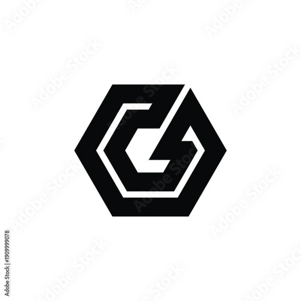 Obraz Bold geometric simple letter G logo