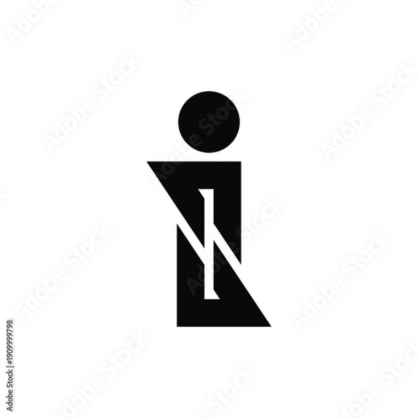 Obraz Bold geometric simple letter I logo