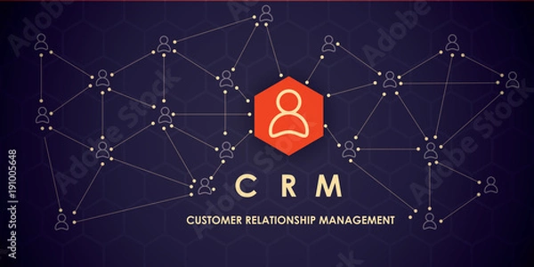 Fototapeta Organization of data on work with clients, CRM concept. Customer