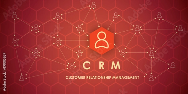 Fototapeta Organization of data on work with clients, CRM concept. Customer