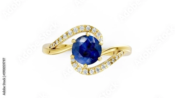 Obraz Round diamond fashion ring for proposal concept.