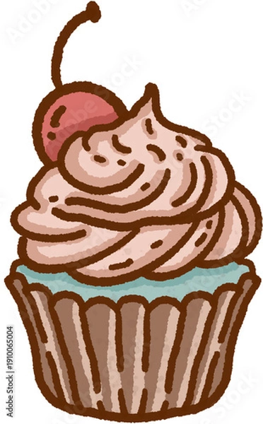 Obraz Cute Cupcake Drawing