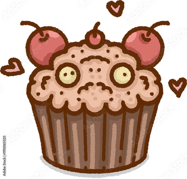 Obraz Digital Cupcake Illustration