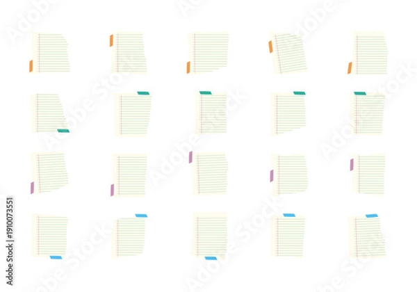Obraz Cute Notepad Paper Element Set