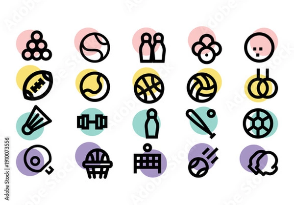 Obraz Duotone Sport Icon Element Set