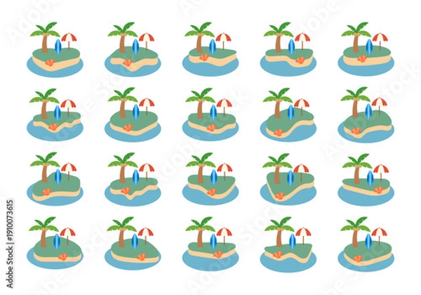 Obraz Flat Island Illustration Icon