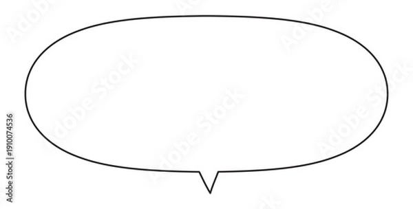 Obraz 楕円長方形 吹き出し イラスト（中央しっぽ）