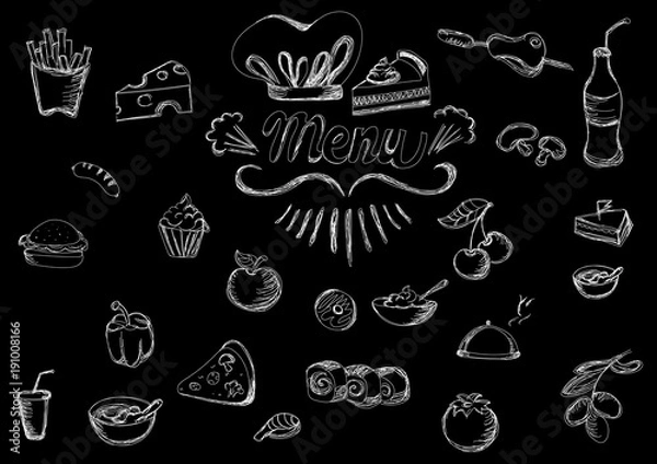Fototapeta Restaurant icons you can use for menu design