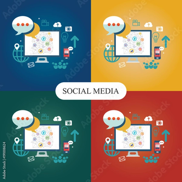 Fototapeta Social media