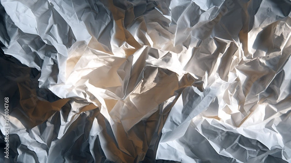 Fototapeta Textured White Paper with Dramatic Lighting abstract