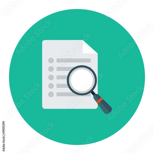 Fototapeta document with magnifying glass vector