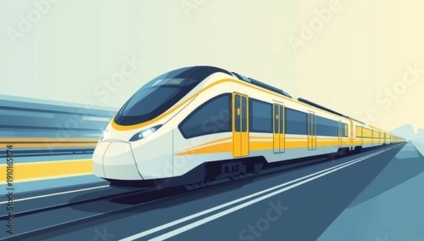 Fototapeta fast train in motion blur