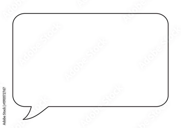 Obraz 四角吹き出し 外向きしっぽ シンプル枠 単品