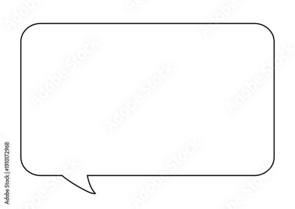 Obraz 四角吹き出し 内向きしっぽ シンプル枠 単品