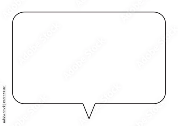 Obraz 四角吹き出し 中央しっぽ シンプル枠 単品