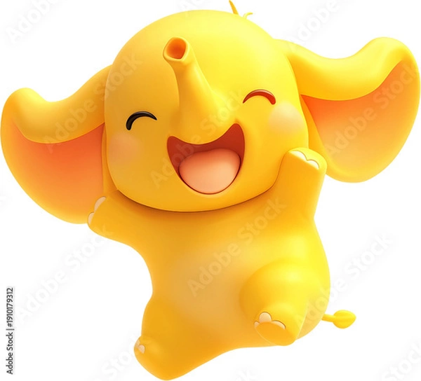 Obraz 귀여운 노랑 코끼리 캐릭터