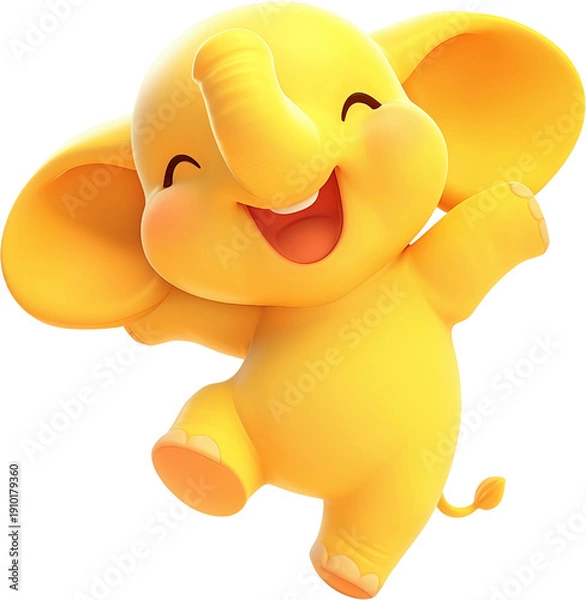 Obraz 귀여운 노랑 코끼리 캐릭터