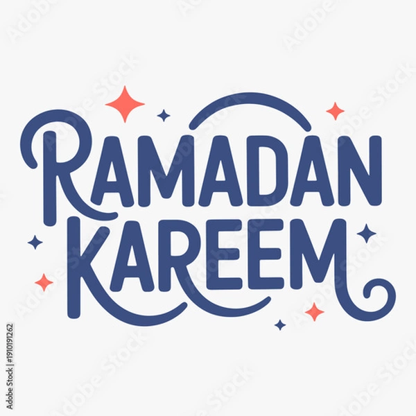 Obraz Vibrant hand-drawn Ramadan Kareem lettering written in cursive script with decorative elements.