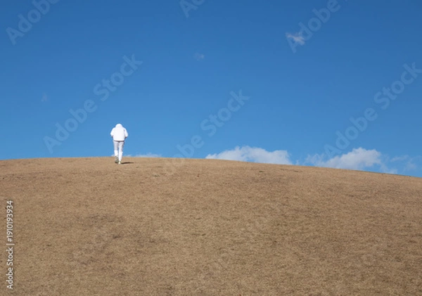 Obraz 丘を登る人