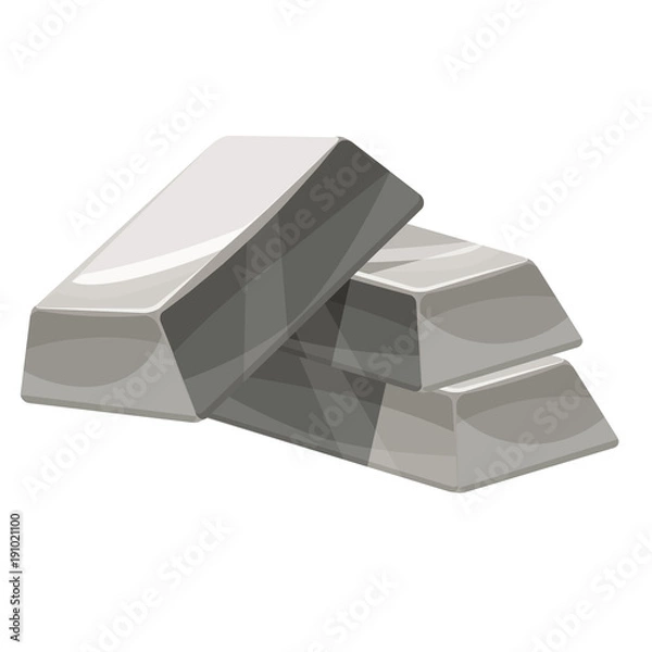 Fototapeta Set of silver bars icon. Cartoon style, illustration, vector icon for web, games, applications