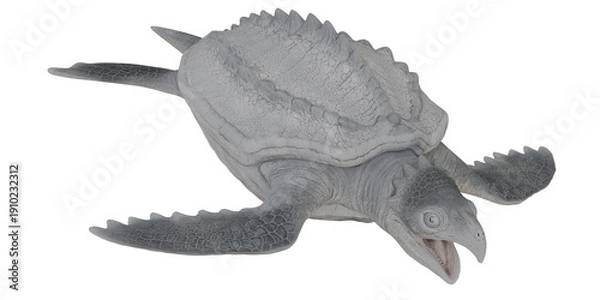 Obraz Realistic prehistoric turtle model in motion.