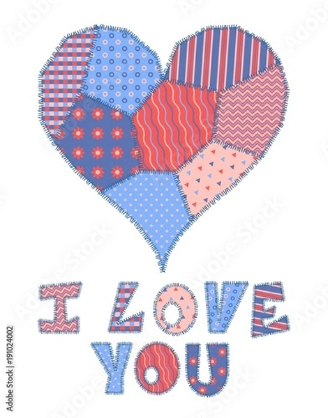 Obraz 2806664 Patchwork heart and text