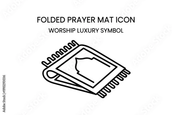 Obraz  Folded Prayer Mat Icon on Black Background.eps