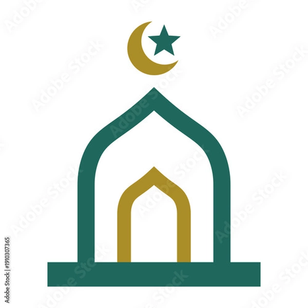 Obraz Islamic mosque logo design