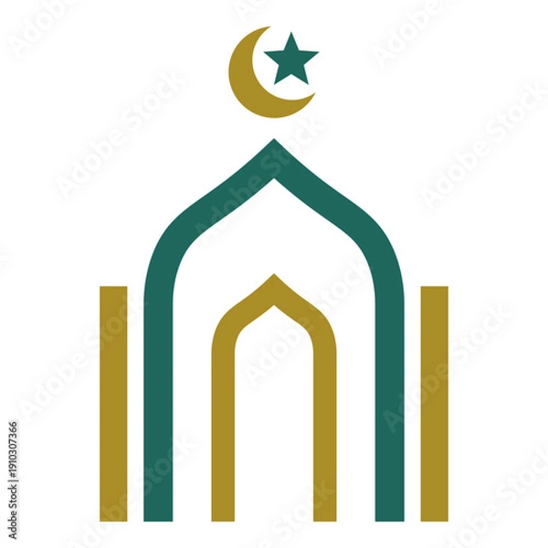 Obraz Islamic mosque logo design