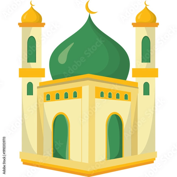 Fototapeta Islamic Mosque Flat Illustration