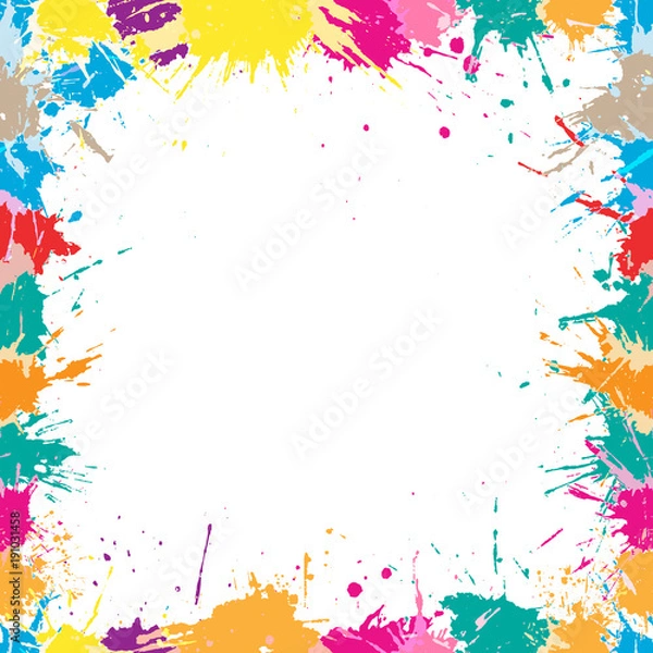 Obraz Colored frame. Isolated on white background. Vector illustration.