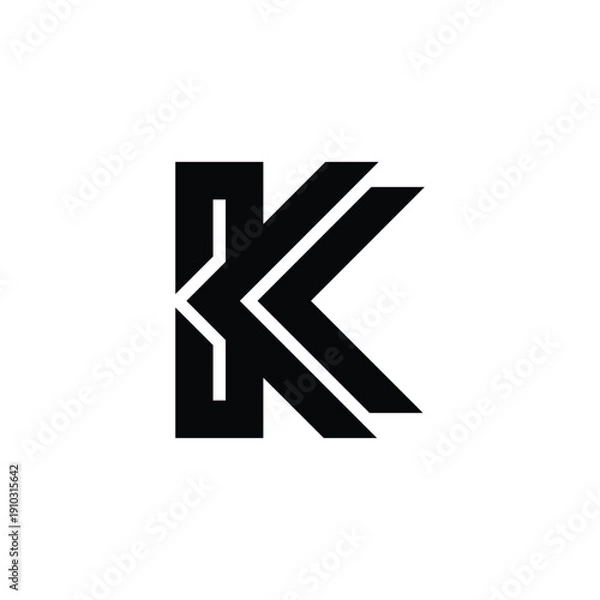 Obraz Bold geometric simple letter K logo