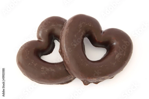 Obraz Chocolate covered gingerbread hearts