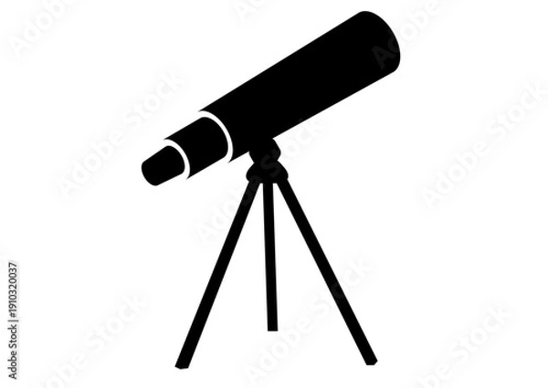 Obraz 展望を示す望遠鏡のモノクロアイコン