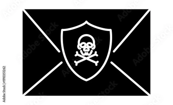 Obraz セキュリティ警告：ウイルスやマルウェアを含む不正メールのピクトグラム