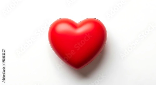 Obraz Red Heart Shape on White Background.