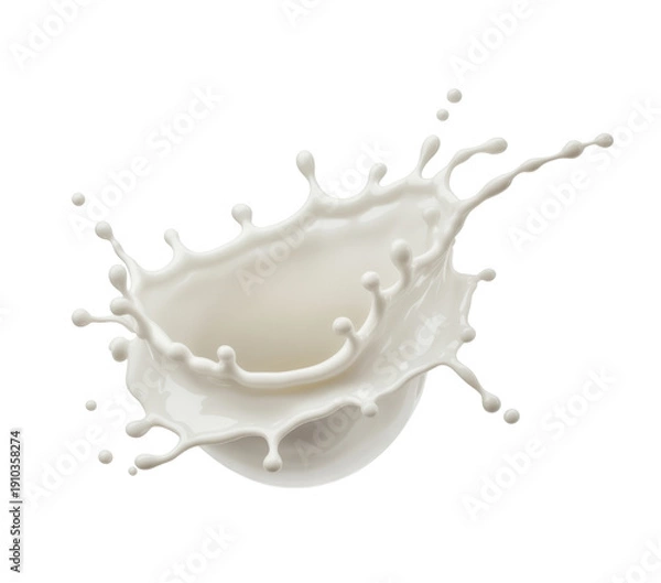 Obraz Milk Splash on White Background