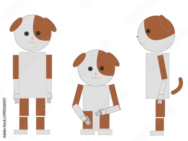Obraz Robot like Dog illustration with 3 postures